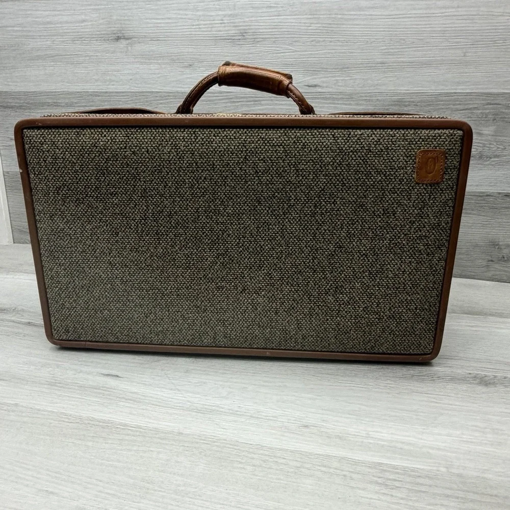 Vintage MCM Hartmann Tweed + Leather 2 Piece Luggage Set 22F005